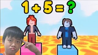 Aku memainkan game Roblox lomba menara matematika!! Game ini untuk melatih otak kita!! screenshot 1