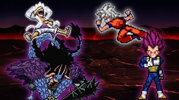 Kaido V3(All Form)(New) & TC Luffy VS V Goku DBS 3.5 & Vegeta DBS V2 in Jump Force Mugen