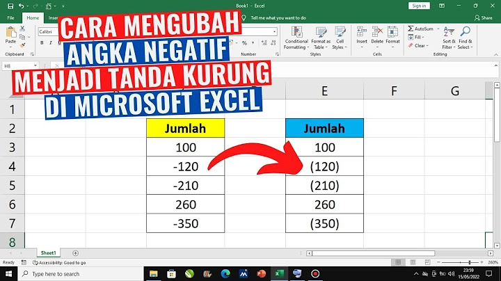 Mengubah tanda minus menjadi kurung pada excel