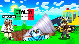 SCAVO UN BUCO FINO PER ARRIVARE IN ITALIA SU MINECRAFT!!