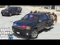 GTA 5 LSPDFR 0.4.1 #716 SWAT Team Hanging On The Side Of Trucks While Performing A Police Raid