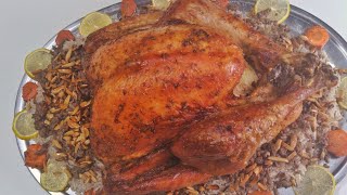 Roasted Turkey with Rice Stuffing | ديك رومي محشي بالرز