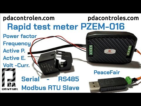 Fast review Meter PZEM-016 Modbus RTU RS485 with frequency y Power Factor: PDAControl