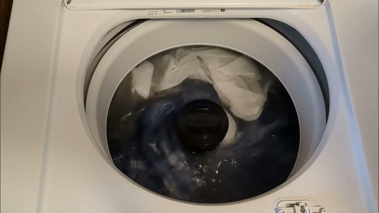 Whirlpool CAE2795FQ1 washing bedding on the Bulky cycle. - YouTube
