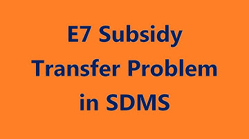 Subsidy Related E7 Problem IN SDMS