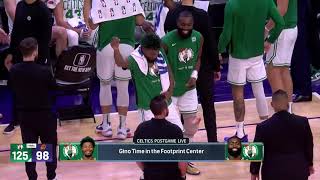 Jaylen Brown and Marcus Smart dance to "Tootsie Roll" after blowing out the Phoenix Suns