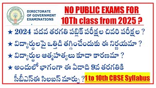 Ap 10th class No public exams for students||No public exams for ap 10th class students from 2025 !!
