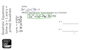 Quadratic Equations: Solve (a gt 1 and a = prime) Quadratic Algebraically (Grade 7) - OnMaths