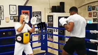 ANTHONY JOSHUA TRAINING WITH JOBY CLAYTON