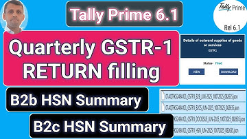 how to file gstr 1 from tally prime 6.2 | Quarterly return Filing | how to make json file for gstr 1