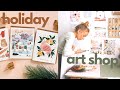 How i sell holiday cards setting up shop  packing orders  art vlog