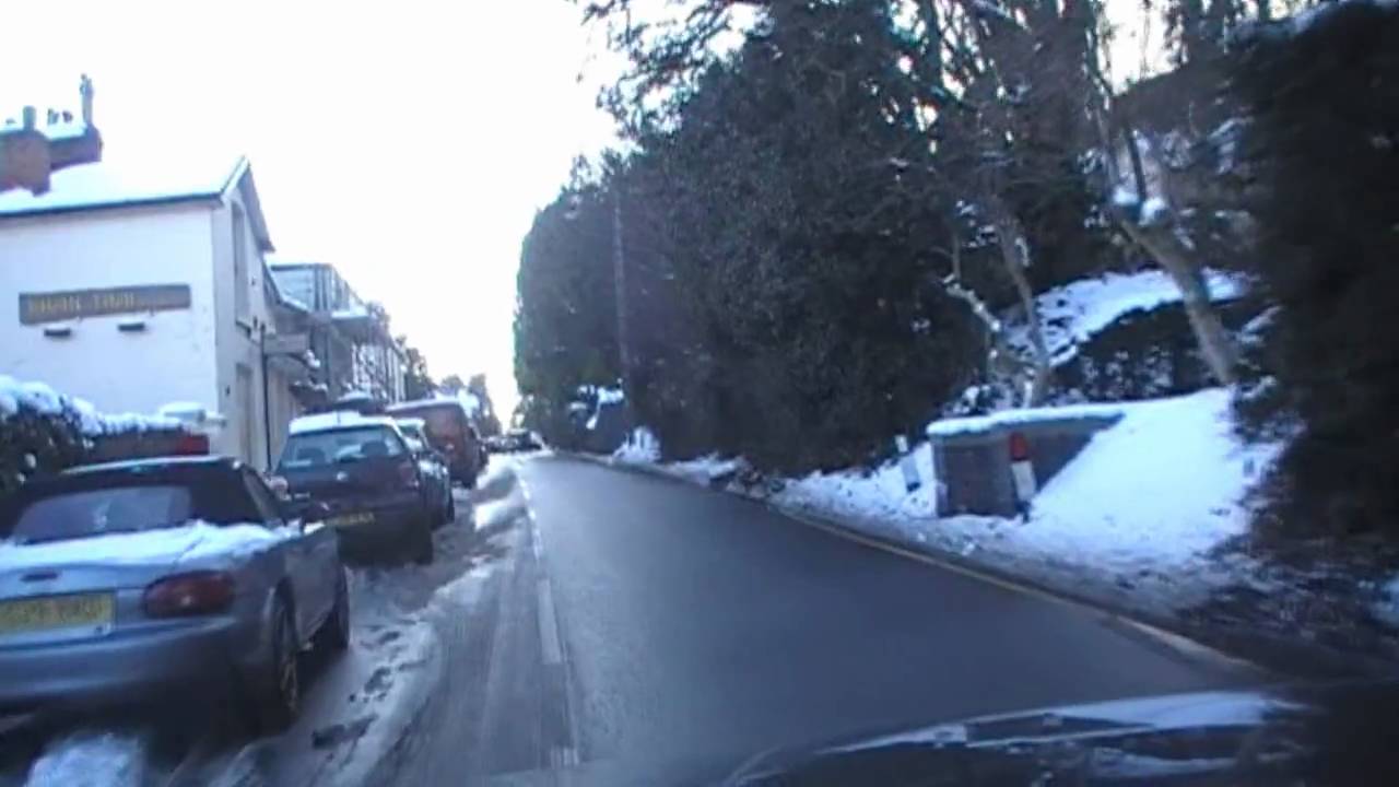 Driving Along Wells Road (A449) Malvern To Malvern Wells , Worcestershire, UK 9th January 2010