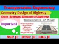 Cross -Sectional Elements of Highway | Highway Engineering | Geometry Design | Civil Engg | SSC JE