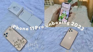 iPhone 11 Pro (Gold • 256 gb)  unboxing + setup, accessories 2023 | secondhand @jadidgadgets