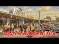 A Busy Suburban Shopping Center in America. (1958) 4K 48fps