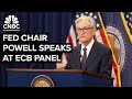 Federal Reserve Chair Jerome Powell speaks at an ECB panel in Portugal — 7/1/2025