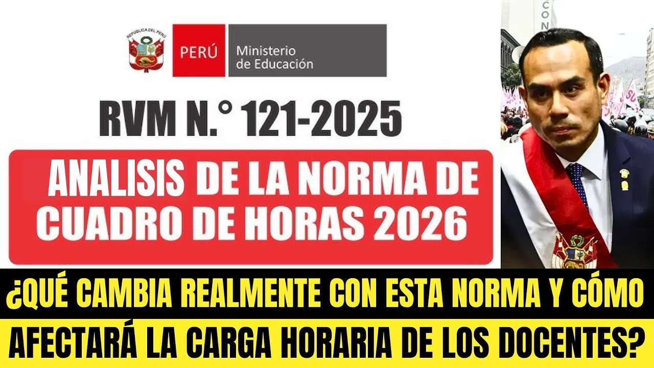📘 ¡CUIDADO CUADRO DE HORAS 2026  RVM N° 121-2025-MINEDU! Cambios para docentes de secundaria y EBA