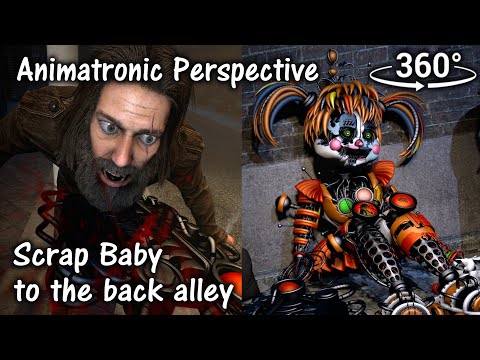 360°| FNAF6 Scrap Baby to the Back Alley - Animatronic Perspective [SFM] (VR Compatible)