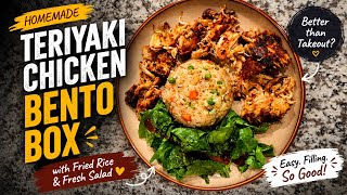 Homemade Teriyaki Chicken Bento Box | Easy Fried Rice & Chicken Dinner 🍱