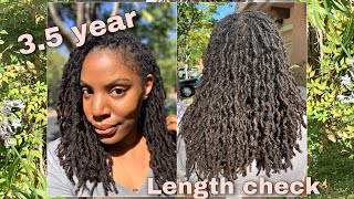 Locs: 3.5 Year Length Check **Started with two strand twists**