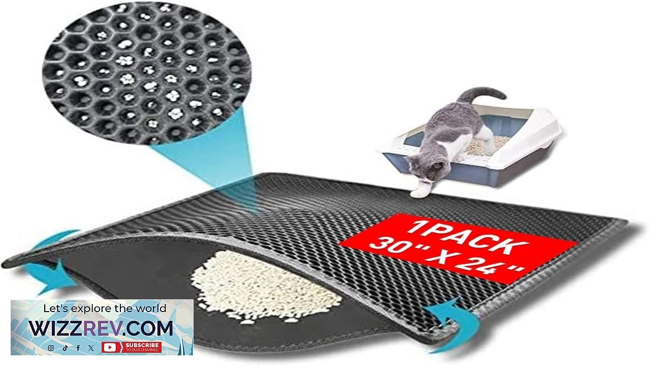 Large Cat Litter Box Mat: Easy Clean Kitty Litter Trapping Mat