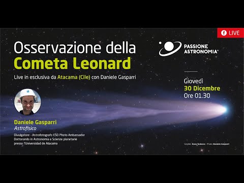 Osservazione della cometa Leonard da Atacama con Daniele Gasparri