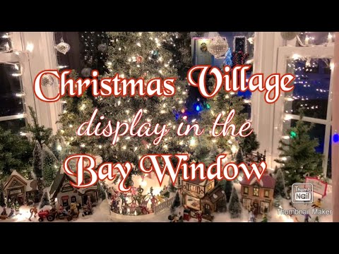 Christmas Village Display in the Bay Windiw