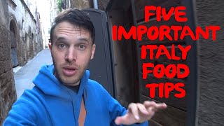 FIVE Italian Food Tips to Avoid Tourist Mistakes in Italy