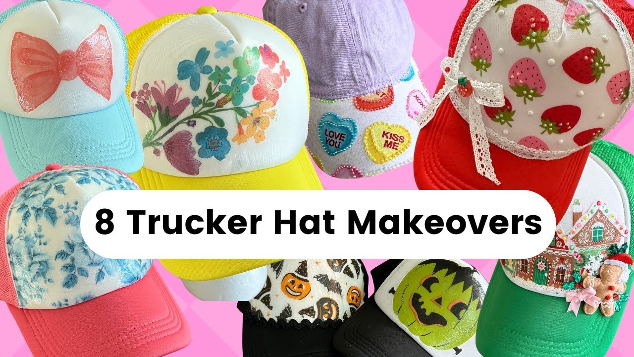 8 вариантов переделки бейсболки с помощью декупажа Mod Podge без использования Cricut