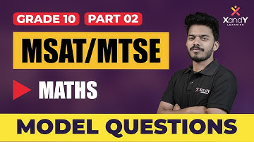MSAT / MTSE  Class  10 Mathematics : Part - 02 |  Previous Year Question Paper Solving