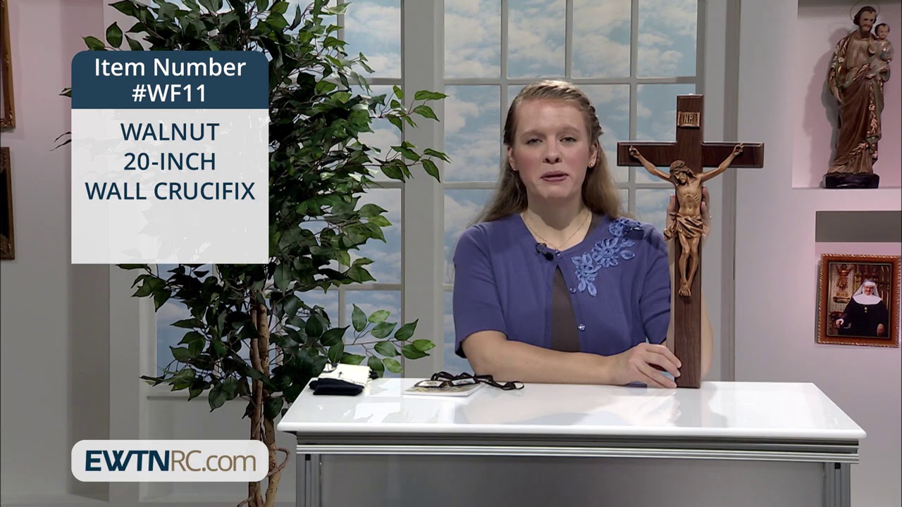 WF11_WALNUT 20-INCH WALL CRUCIFIX