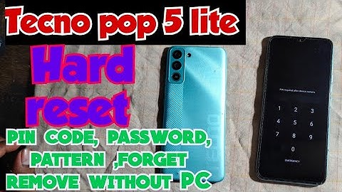 Tecno Pop 5 lite hard reset, pin code remove without PC #hardreset #frpbypass
