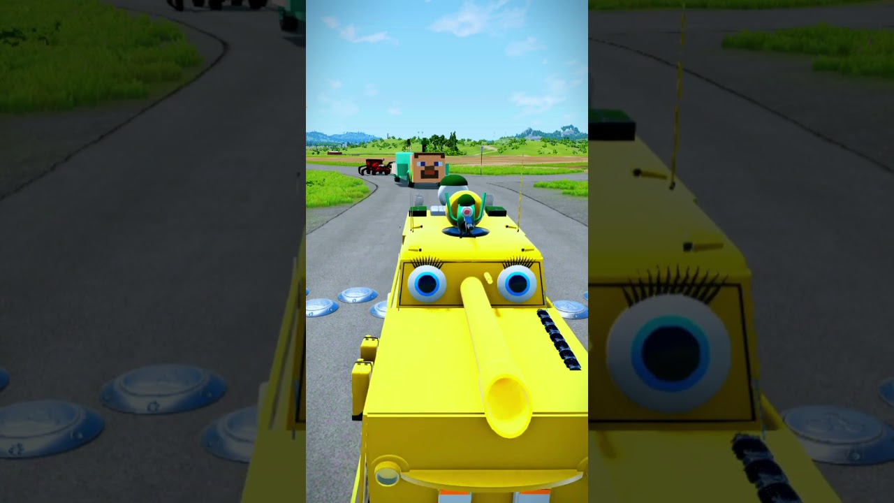 8 Bollards VS Funny Cars | BeamNG.Drive 