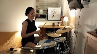 An 8th-note ride backbeat pattern 