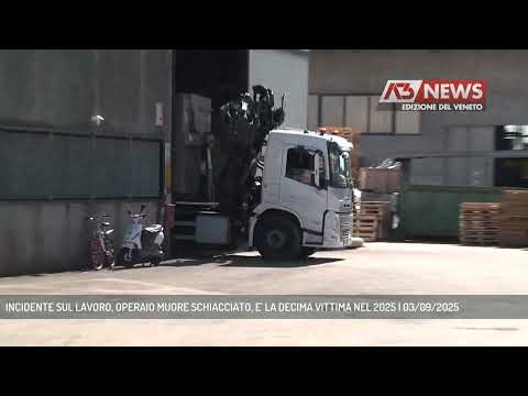 INCIDENTE SUL LAVORO, OPERAIO MUORE SCHIACCIATO, E' LA DECIMA VITTIMA NEL 2025 | 03/09/2025