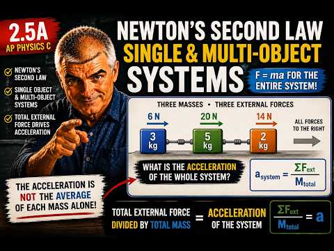 Newton's Second Law: Single-Object & Multi-Object Systems - AP Physics C Mechanics 2.5a