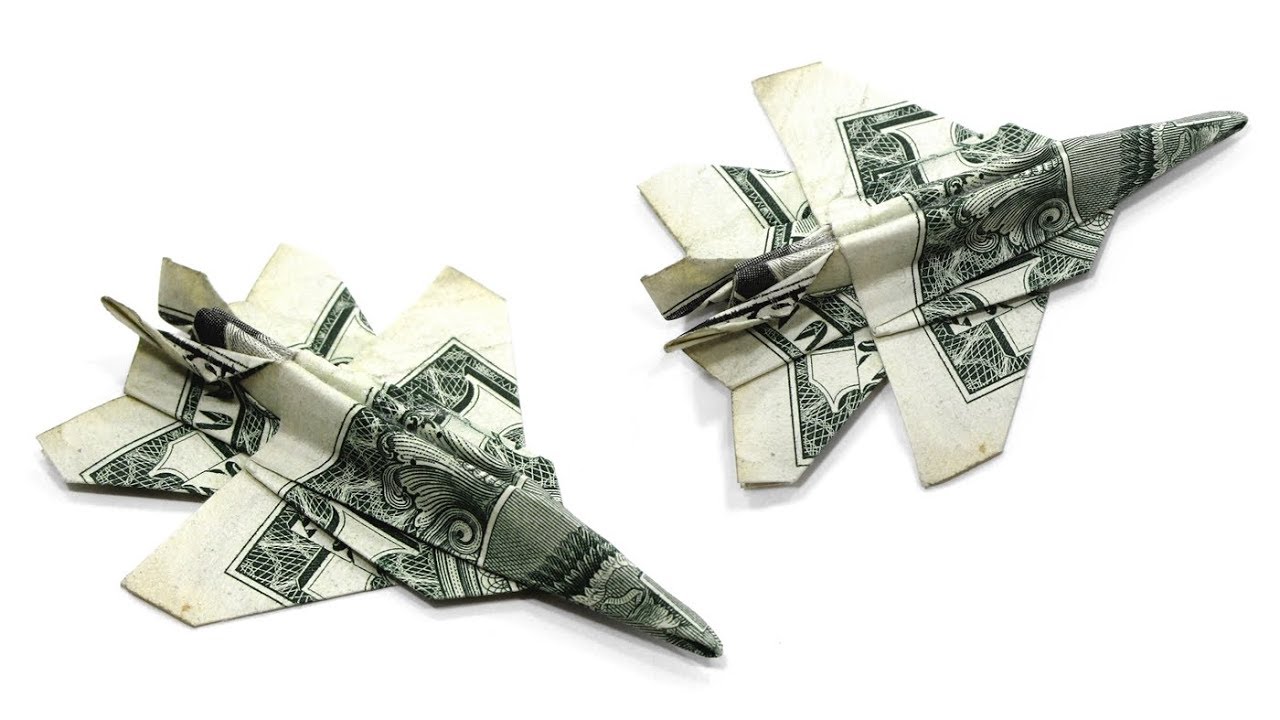 Money Origami Plane F18 Hornet Fighter Jet Real Us Dollar Bill