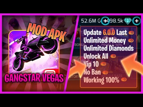 Update Gangstar Vegas Mod Apk 6.0.0r - Unlimited Money, Diamonds, VIP 10, Working 100%