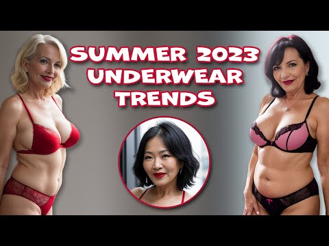 Natural Older Women Over 50 Wearing Stylish Underwear