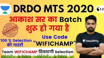 DRDO MTS 2020 | Maths Batch Started | Use Referral Code “WIFICHAMP” & Get 10%