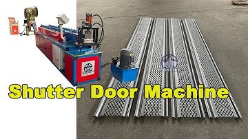 Punching hole shutter door roll forming machine for Colombia | perforated shutter door machine