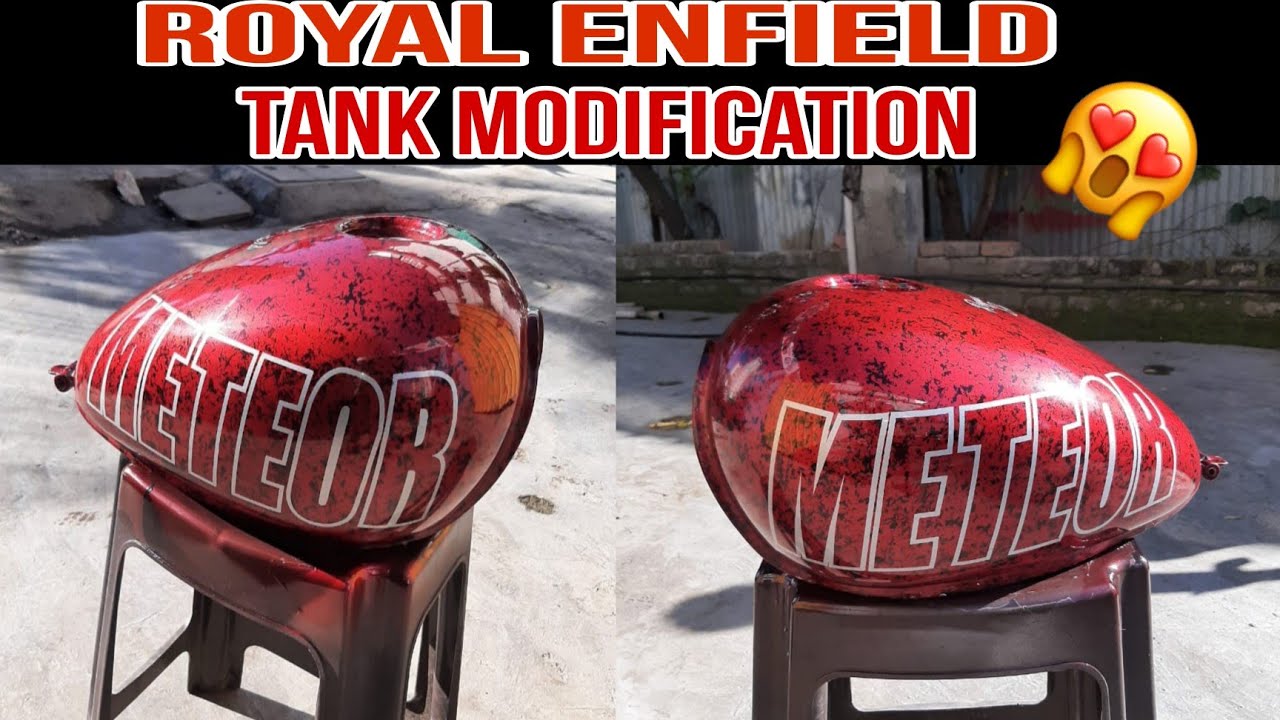 Royal Enfield Tank Custom paint job || METEOR || || Candy Apple Red ...