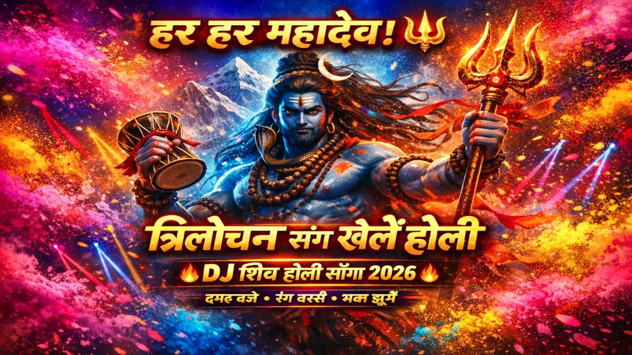 त्रिलोचन संग खेलें होली 2026 🔥 | DJ शिव होली सॉन्ग | Har Har Mahadev | Trilochan Holi Remix
