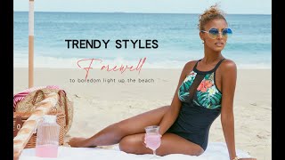 Womens One Piece Swimsuits Mesh V Neck Monokini Bathing Suits Tummy Control Swimwear screenshot 2