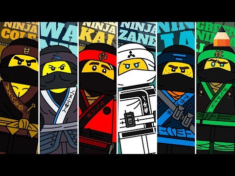 How to draw Lego Ninjago Movie minifigures - compilation video. 