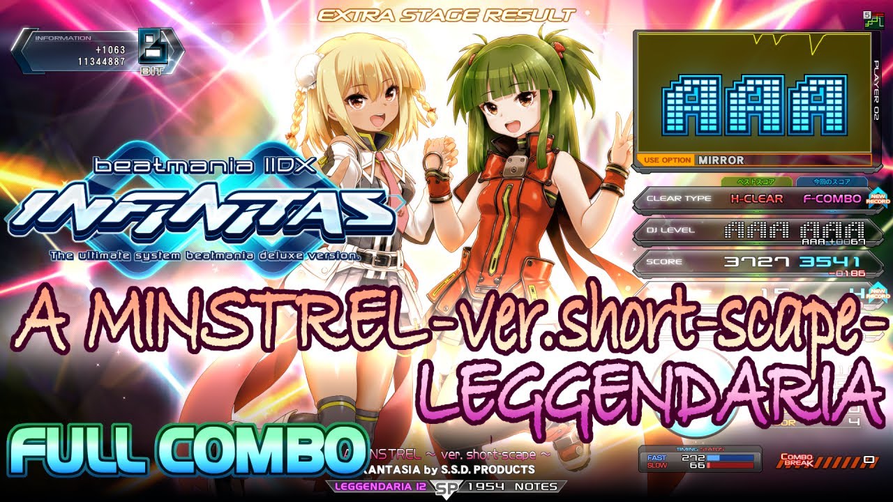 beatmaniaIIDX INFINITAS】A MINSTREL~ver.short scape~[L] FULL COMBO