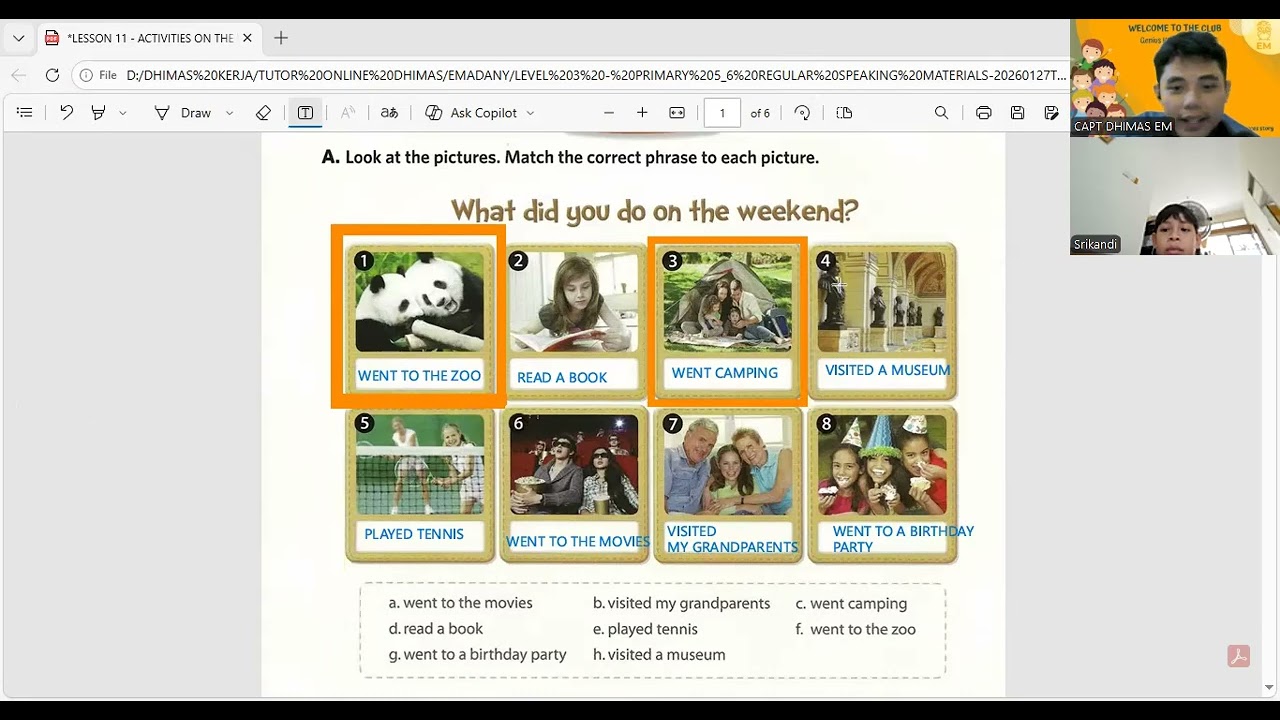 LESSON 11 - ACTIVITIES ON THE WEEKEND ( 04 MARCH 2026 )