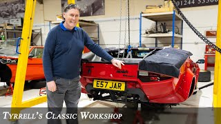 One Lamborghini V12 goes in as Harry's is ready to come out | Tyrrell's Classic Workshop
