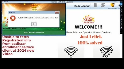 Unable to fetch registration info from aadhaar enrol service client