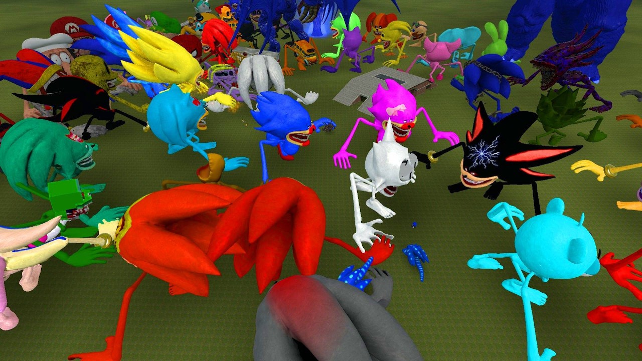 Sonic Tapes Battle 🎭 New Mommy Long Legs Vs New Roblox Innyume Smiley's In Garry's Mod